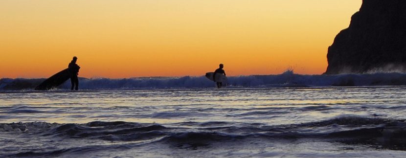 Surfers at Sunset